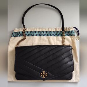 Tory Burch Kira Black Leather Shoulder Bag / Clutch